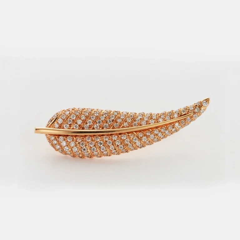 Single Fern diamond ear cuff
