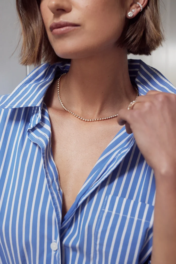 Hampton bezel-set diamond tennis necklace