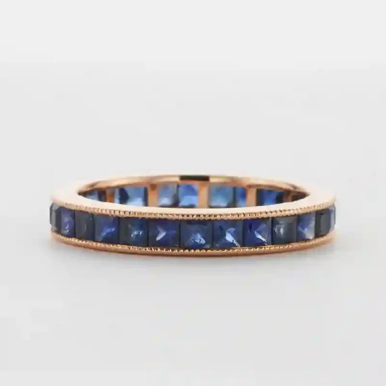 Capri carré cut gemstone eternity ring