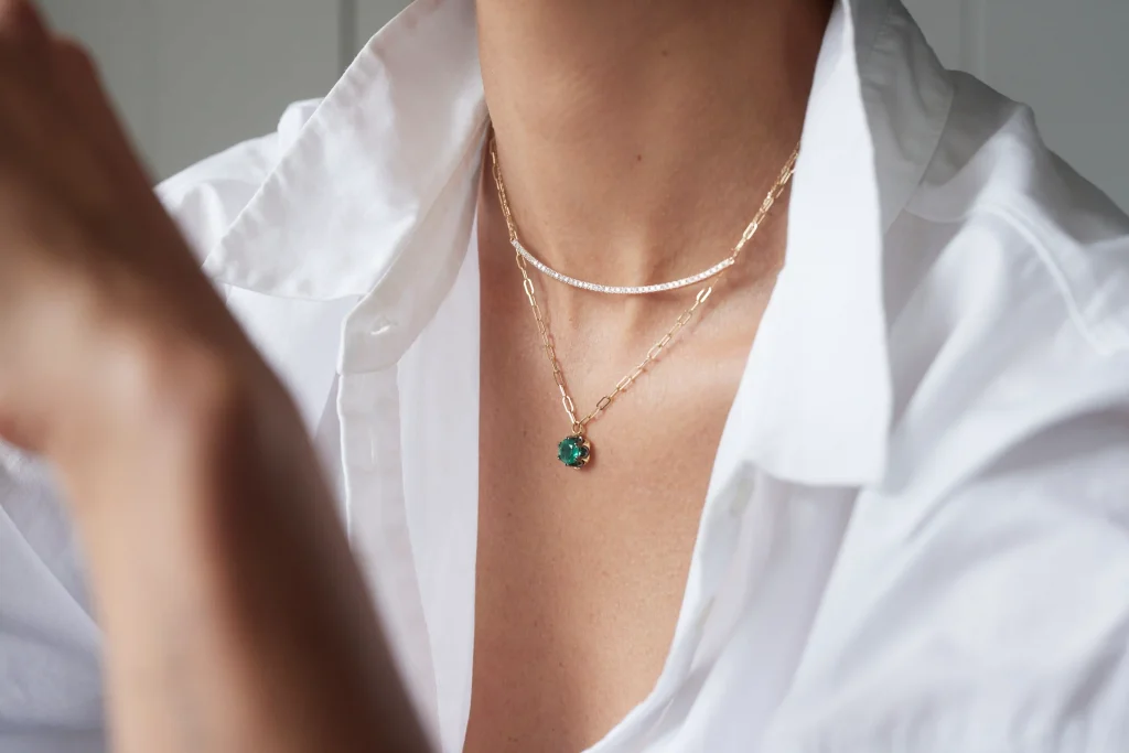 Santorini necklace, a jewel of colour